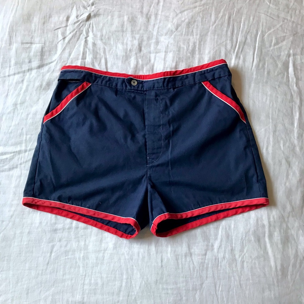 Vintage 70s Pinup Style Navy Blue Shorts